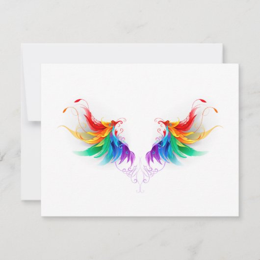 Fluffy Rainbow Wings Karte (Vorderseite)