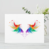 Fluffy Rainbow Wings Karte (Stehend Vorderseite)