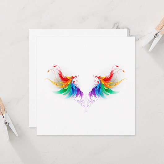 Fluffy Rainbow Wings Karte (Vorderseite/Rückseite Beispiel)