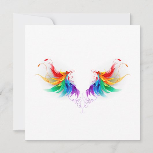 Fluffy Rainbow Wings Karte (Vorderseite)