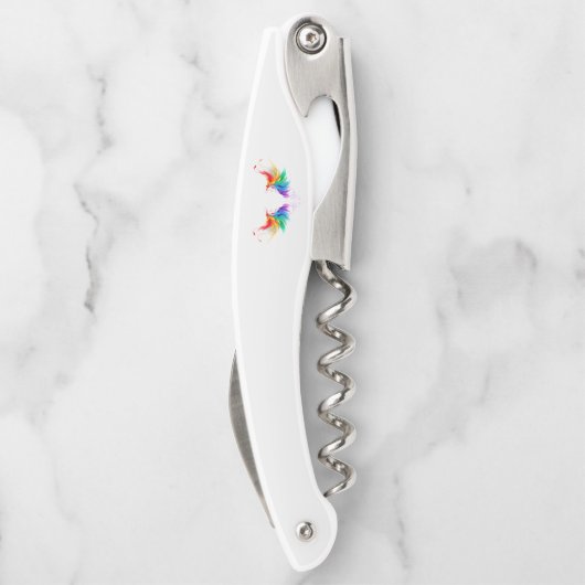 Fluffy Rainbow Wings Kellnermesser (Rückseite)