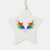 Fluffy Rainbow Wings Keramik Ornament (Rechts)