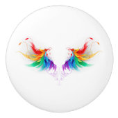 Fluffy Rainbow Wings Keramikknauf (Vorderseite)