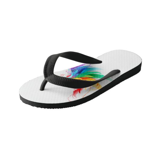 Fluffy Rainbow Wings Kinderbadesandalen (Schrägansicht)