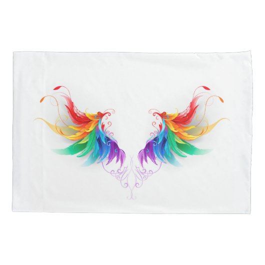 Fluffy Rainbow Wings Kissenbezug (Rückseite)
