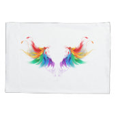 Fluffy Rainbow Wings Kissenbezug (Rückseite-Links)