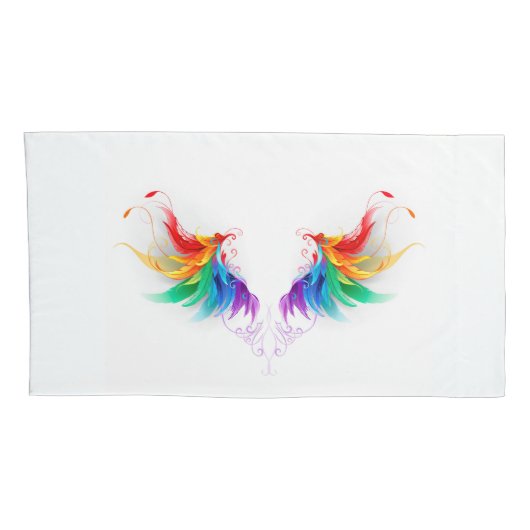 Fluffy Rainbow Wings Kissenbezug (Rückseite-Rechts)