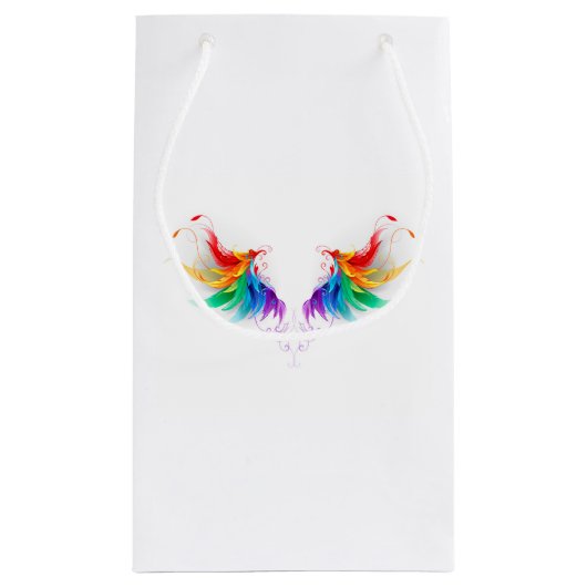 Fluffy Rainbow Wings Kleine Geschenktüte (Rückseite)