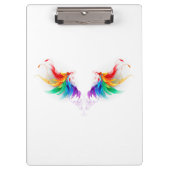 Fluffy Rainbow Wings Klemmbrett (Vorderseite)