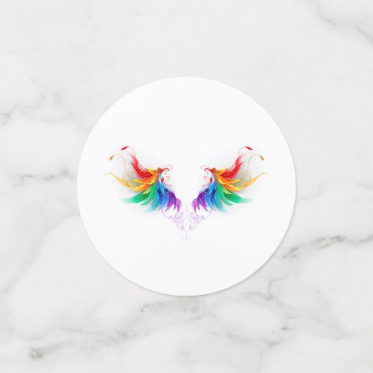 Fluffy Rainbow Wings Konfetti (Klein Vorderseite)