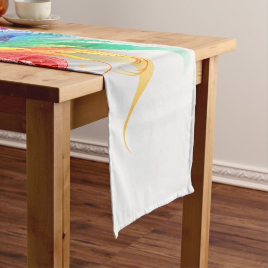 Fluffy Rainbow Wings Kurzer Tischläufer (Beispiel)