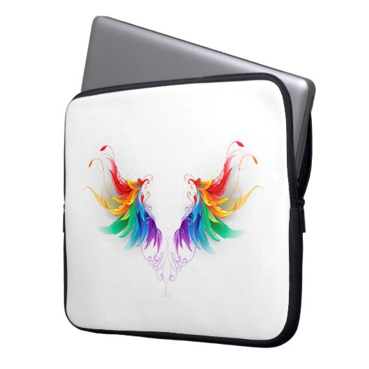 Fluffy Rainbow Wings Laptopschutzhülle (Vorderseite Links)