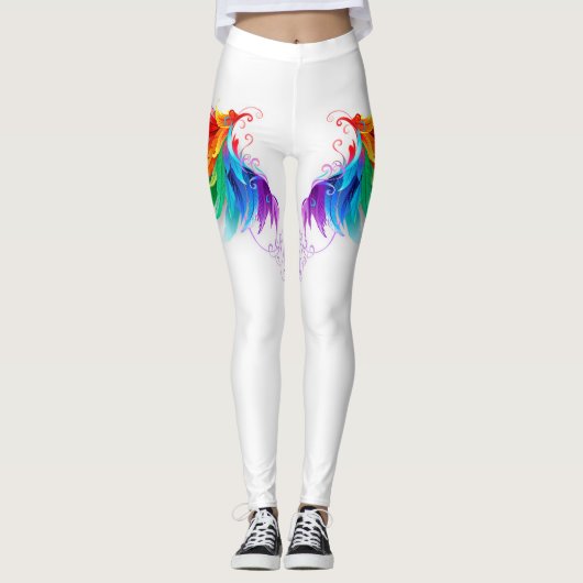 Fluffy Rainbow Wings Leggings (Vorderseite)