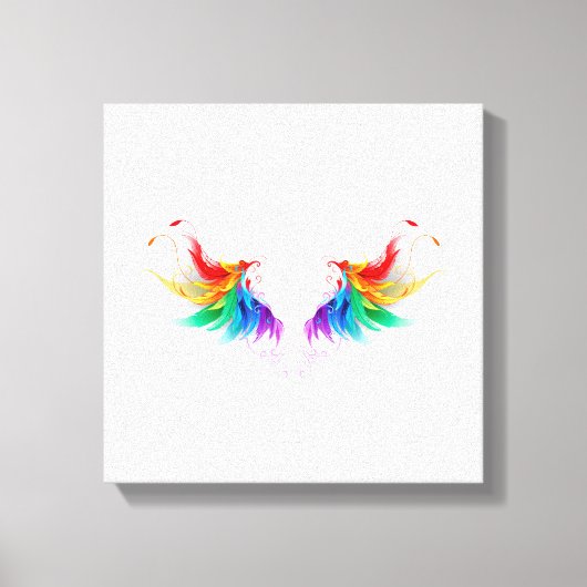 Fluffy Rainbow Wings Leinwanddruck (Vorderseite)
