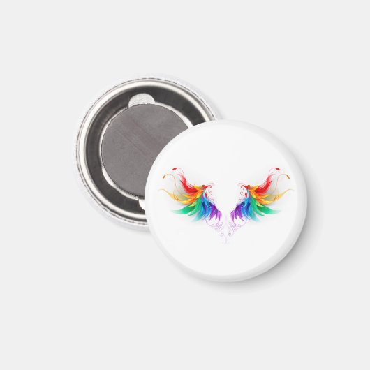 Fluffy Rainbow Wings Magnet (Vorderseite/Rückseite)