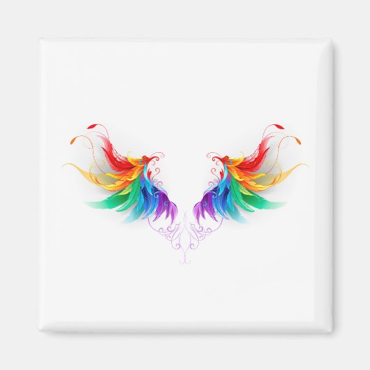 Fluffy Rainbow Wings Magnet (Vorne)