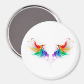 Fluffy Rainbow Wings Magnet (Vorderseite/Rückseite)