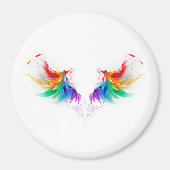 Fluffy Rainbow Wings Magnet (Vorne)
