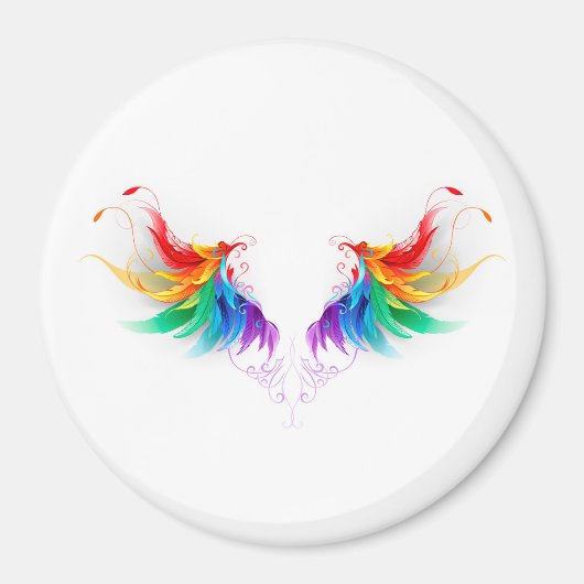 Fluffy Rainbow Wings Magnet (Vorne)