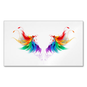 Fluffy Rainbow Wings Magnetische Visitenkarte