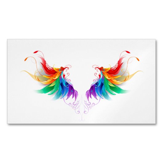 Fluffy Rainbow Wings Magnetische Visitenkarte (Vorderseite)