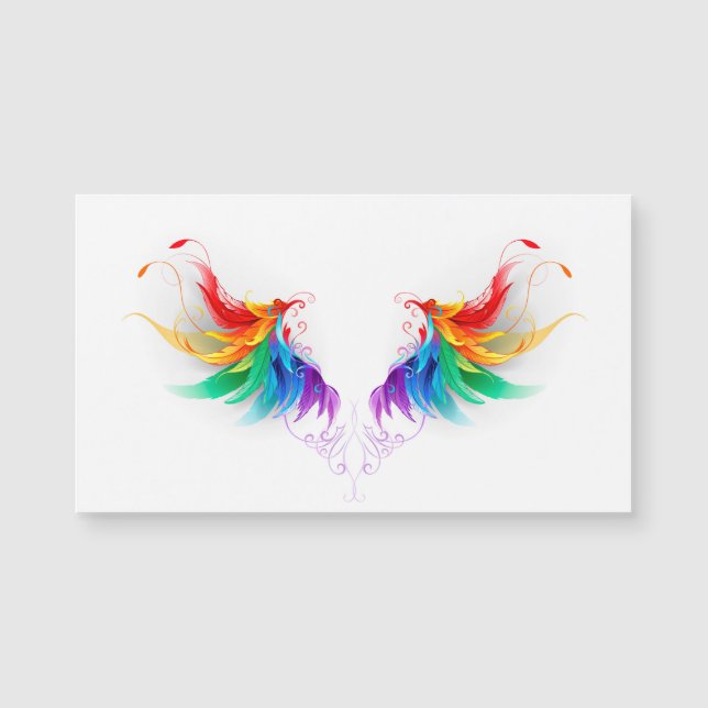Fluffy Rainbow Wings Magnetkarte (Vorderseite)