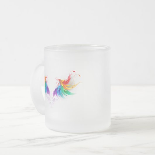 Fluffy Rainbow Wings Mattglastasse (Vorderseite Links)