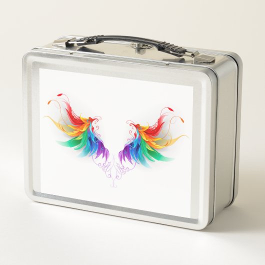 Fluffy Rainbow Wings Metall Brotdose (Rückseite)