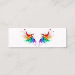 Fluffy Rainbow Wings Mini Visitenkarte