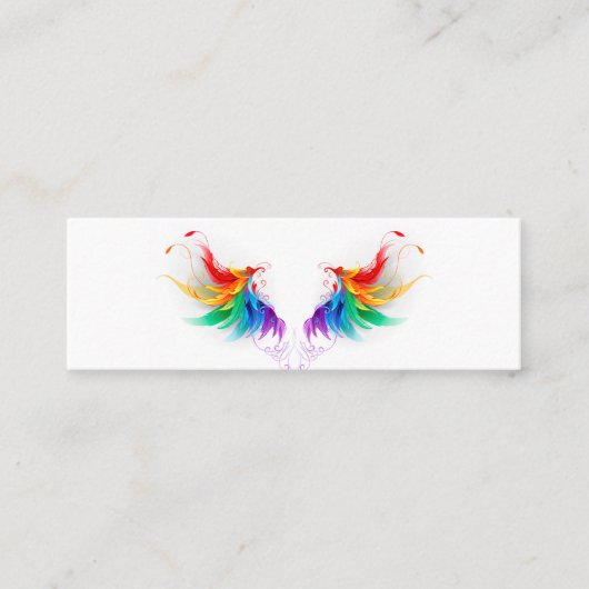 Fluffy Rainbow Wings Mini Visitenkarte (Vorderseite)