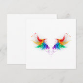 Fluffy Rainbow Wings Mitteilungskarte (Vorne/Hinten)