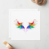 Fluffy Rainbow Wings Mitteilungskarte (Vorderseite/Rückseite Beispiel)