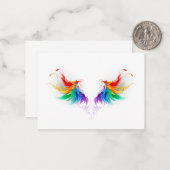 Fluffy Rainbow Wings Mitteilungskarte (Vorderseite/Rückseite Beispiel)