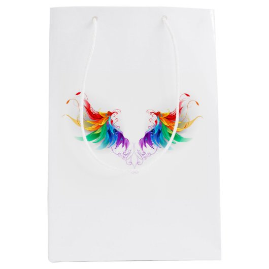 Fluffy Rainbow Wings Mittlere Geschenktüte (Vorderseite)
