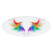 Fluffy Rainbow Wings Namenschild (Vorderseite)