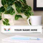 Fluffy Rainbow Wings Namensplakette