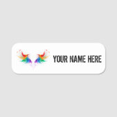 Fluffy Rainbow Wings Namensschild (Vorderseite)