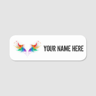 Fluffy Rainbow Wings Namensschild