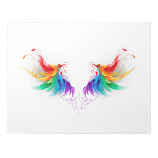 Fluffy Rainbow Wings Notizblock (Vorderseite)