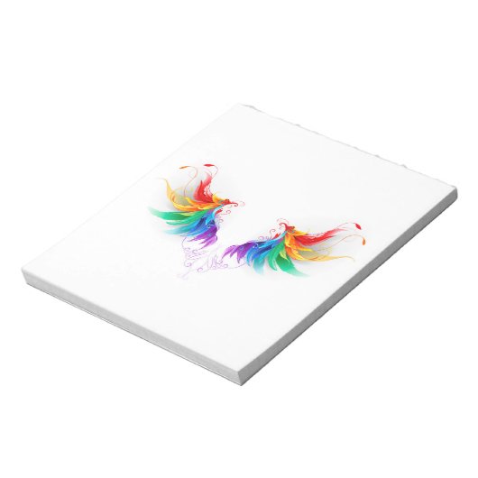 Fluffy Rainbow Wings Notizblock (Rotiert)