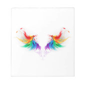 Fluffy Rainbow Wings Notizblock (Vorderseite)