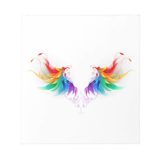 Fluffy Rainbow Wings Notizblock (Vorderseite)