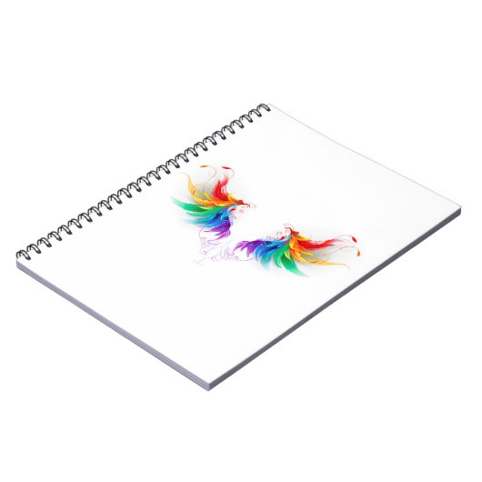 Fluffy Rainbow Wings Notizblock (Linke Seite)