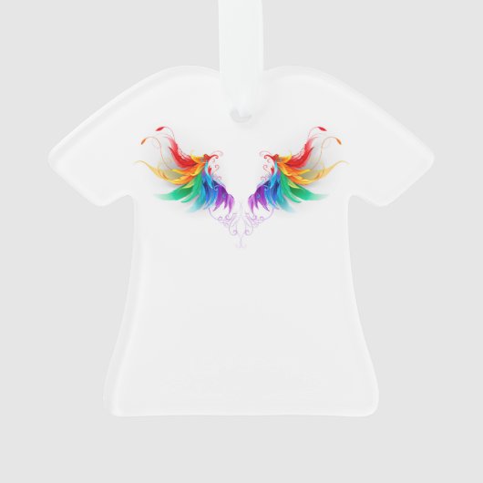 Fluffy Rainbow Wings Ornament (Rückseite)