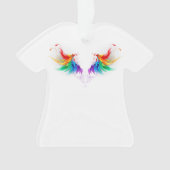 Fluffy Rainbow Wings Ornament (Vorderseite)