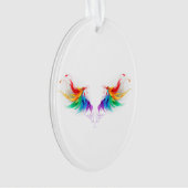 Fluffy Rainbow Wings Ornament (Vorderseite)