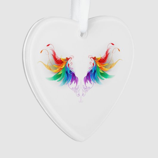 Fluffy Rainbow Wings Ornament (Vorderseite)