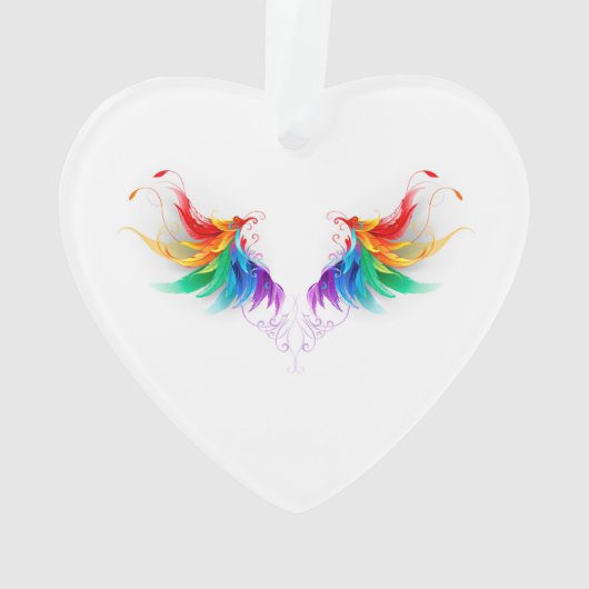 Fluffy Rainbow Wings Ornament (Rückseite)