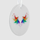 Fluffy Rainbow Wings Ornament (Vorderseite)