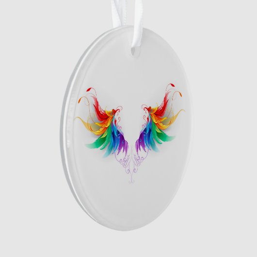 Fluffy Rainbow Wings Ornament (Vorderseite)